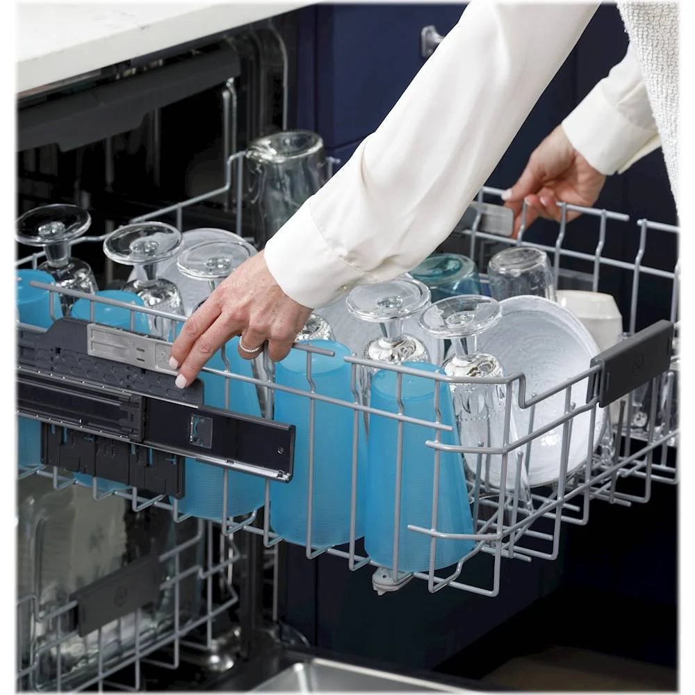 GE - Top Control Built-In Dishwasher with Stainless Steel Tub, 3rd Rack, 46dBA - Black slate