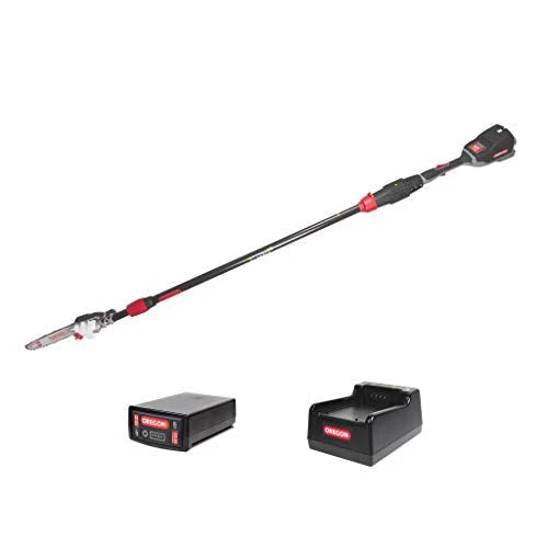 Oregon PS250 Pole Saw with 4.0 Ah Battery and Standard Charger, Cordless Rechargeable Extendable Shaft Branch Cutter and Low Noise (563454)