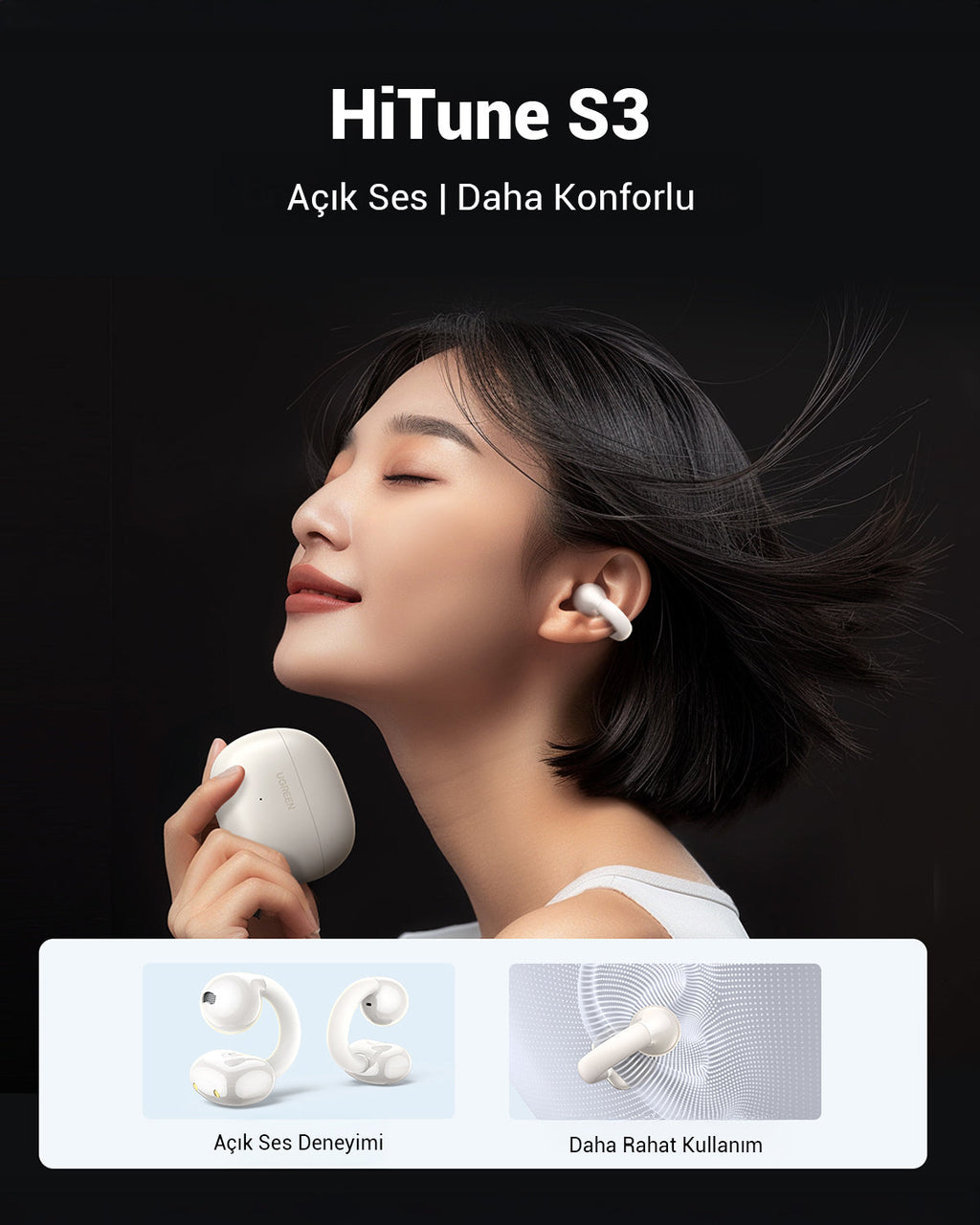 UGREEN HiTune S3 Tam Kablosuz Kulaklık (Beyaz)