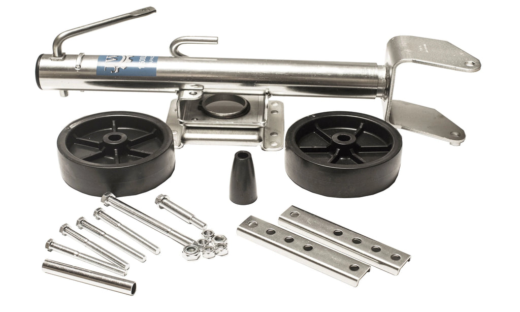 Jeremywell 1500lbs Trailer Jack with Double Wheel Dual 6-Inch, for Boat RV Utility, Swivel Swing-Back