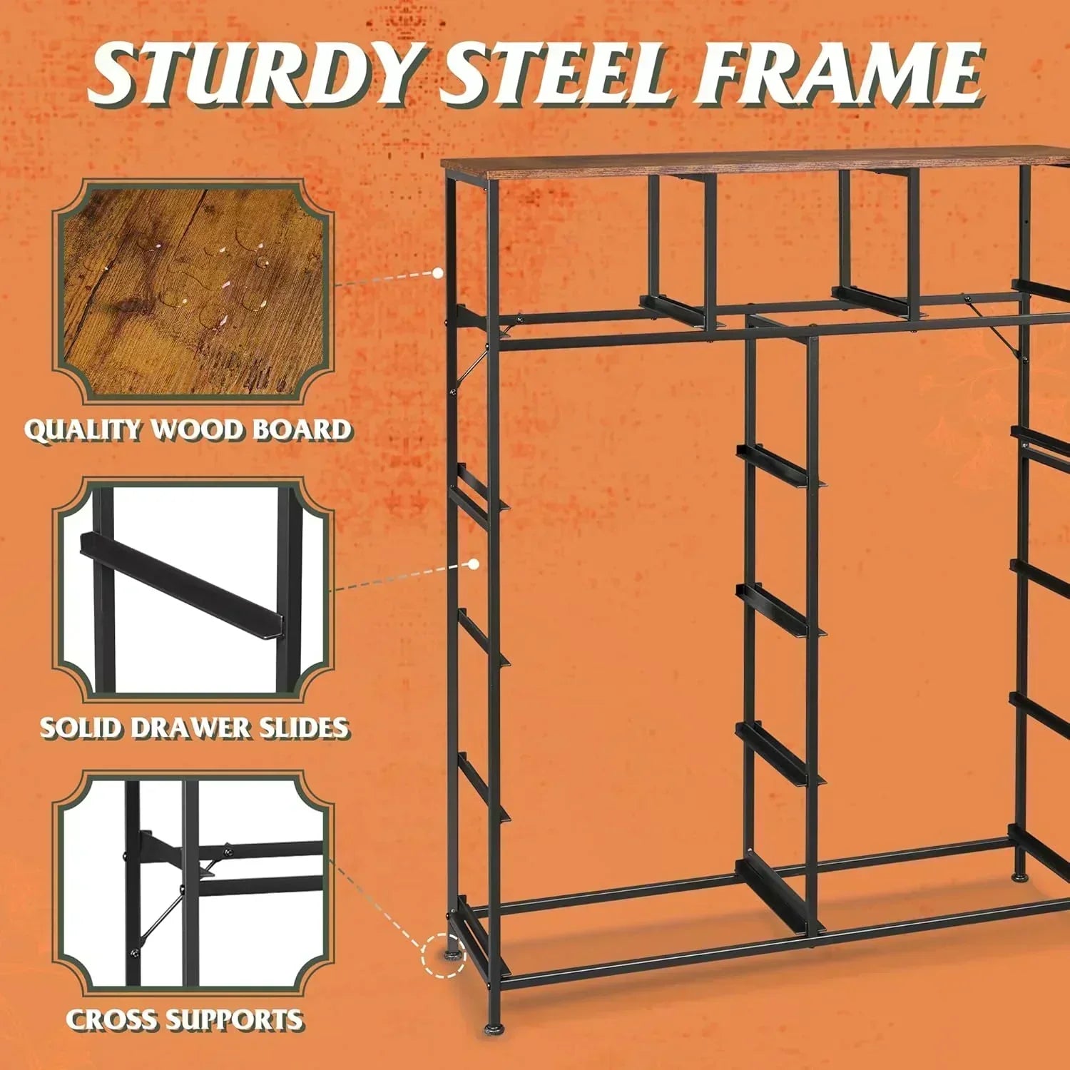 Storage Organizer Unit 11 Fabric Bins Storage Drawers Organizer Steel Frame Tall Storage Tower