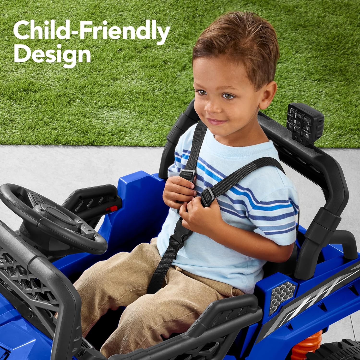 Children's black UTV electric children's car