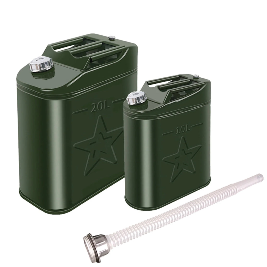 MoreChioce 10L Green Metal Jerry Can Store Container for Petrol Oil Water Alcohol