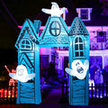 11.8 FT Halloween Inflatables Archway Outdoor Decorations Blow Up Yard Ancient Castle Archway with Ghost with Built-in LEDs for Garden Lawn Indoor Party Decor