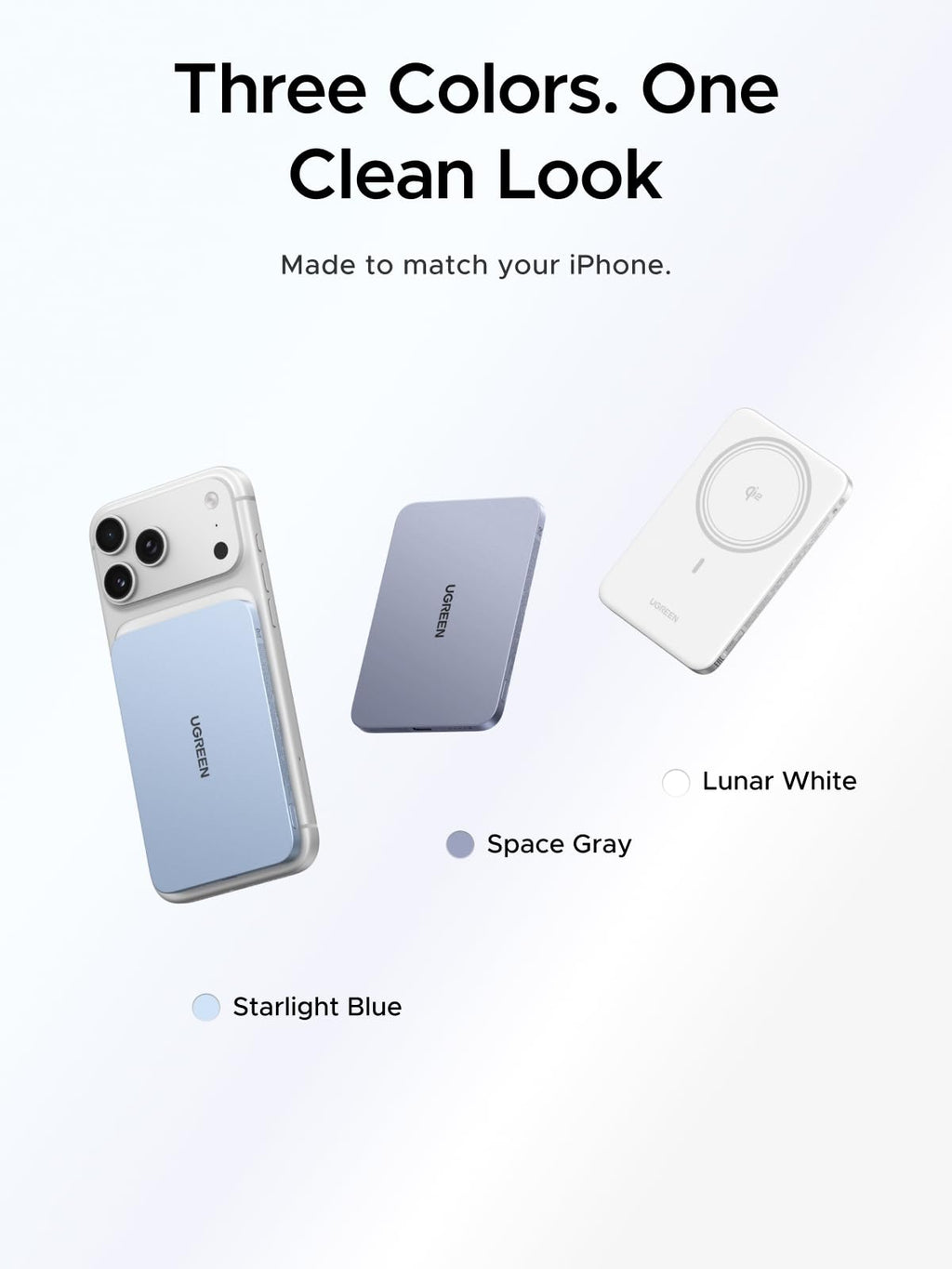 UGREEN MagFlow Air Magnetic Power Bank (5000mAh, Qi2 15W)