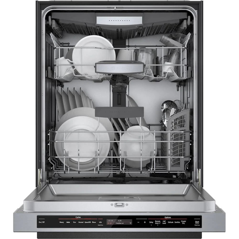 Bosch - 800 Series 24 Top Control Built-In Dishwasher with CrystalDry, Stainless Steel Tub, 3rd Rack, 42 dBa - Stainless steel