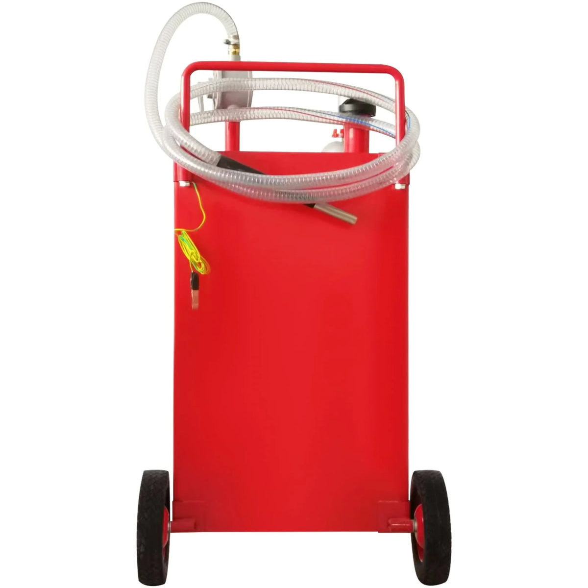 BENTISM Fuel Caddy Fuel Storage Tank 35 Gallon 4 Wheels with Manuel Pump, Red