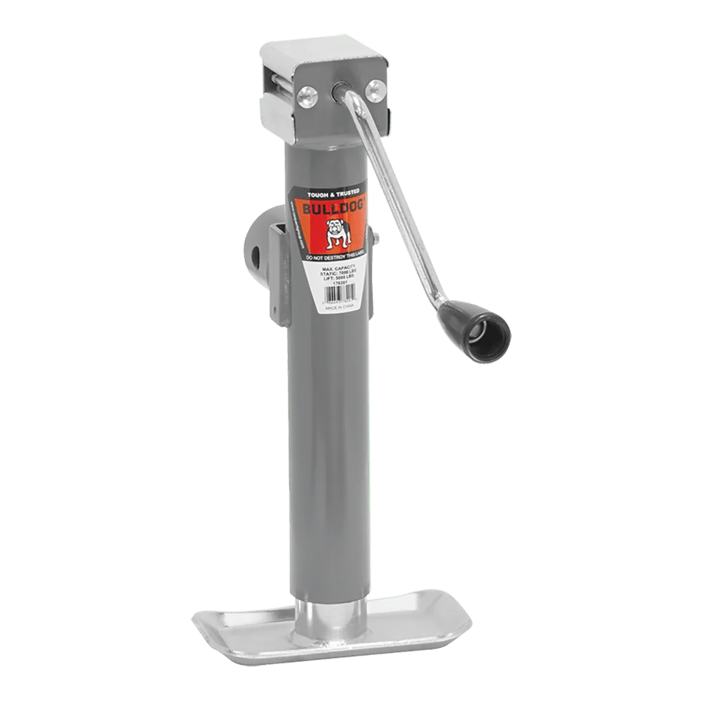 Bulldog 178201 5,000 Pound Capacity Tubular Sidewind Weld On Swivel Trailer Jack