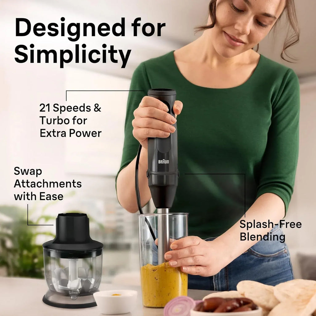 Braun MQ50202M MultiQuick 5 Vario Hand Blender, Black