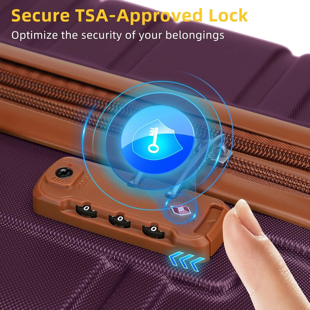 6-piece luggage set, expandable hardshell suitcase set with spinner wheels, lightweight rolling luggage set