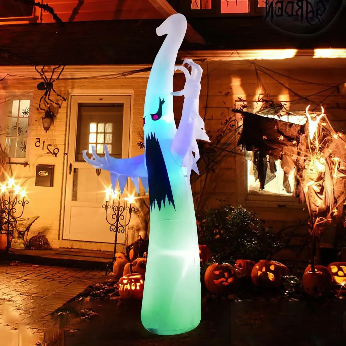 6 FT Halloween Inflatable Ghost with LED Scary Blow Up Decor - Inflable Fantasma