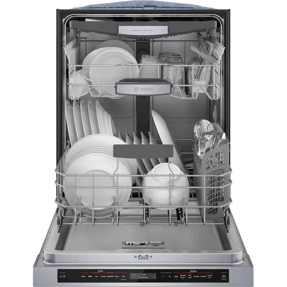 Bosch - 800 Series 24 Top Control Built-In Dishwasher with CrystalDry, Stainless Steel Tub, 3rd Rack, 42 dBa - Stainless steel