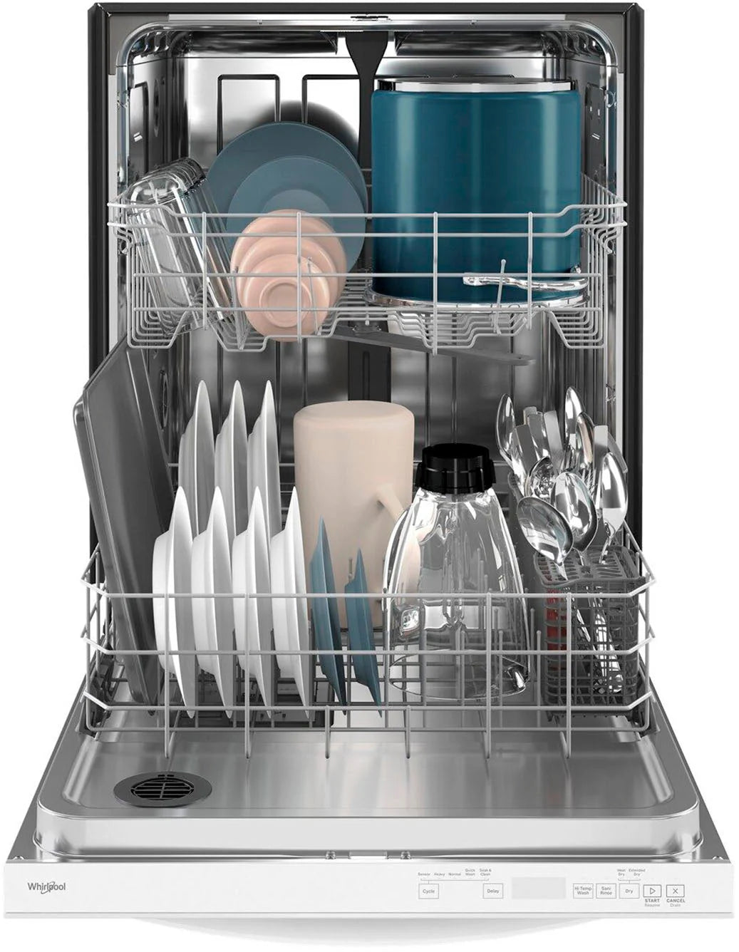 Whirlpool - 24 Top Control Built-In Dishwasher with Stainless Steel Tub, Large Capacity with Tall Top Rack, 50 dBA - White