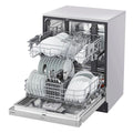 LG - 24 Front Control Dishwasher with Stainless Steel Tub, WiFi, QuadWash, and 48dB - Stainless steel