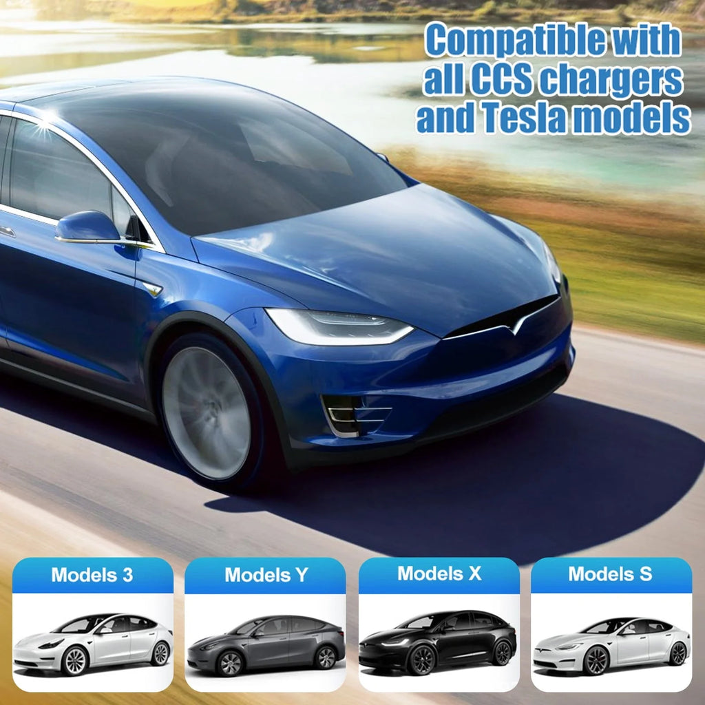 Tcwhniev CCS Adapter Compatible with Model 3/Y/S/X 500V DC 250KW Professional CCS Charger Adapter Fast Charging Adapter Portable CCS Charger Adapter for Car Vehicles