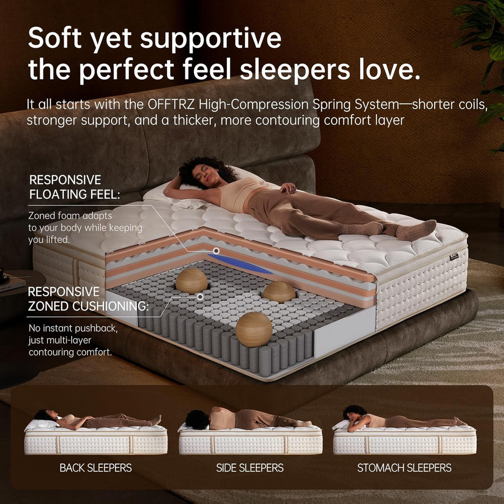 Queen Mattress 12 Inch Queen Mattress in a Box with Memory Foam for Extra Lumbar Support