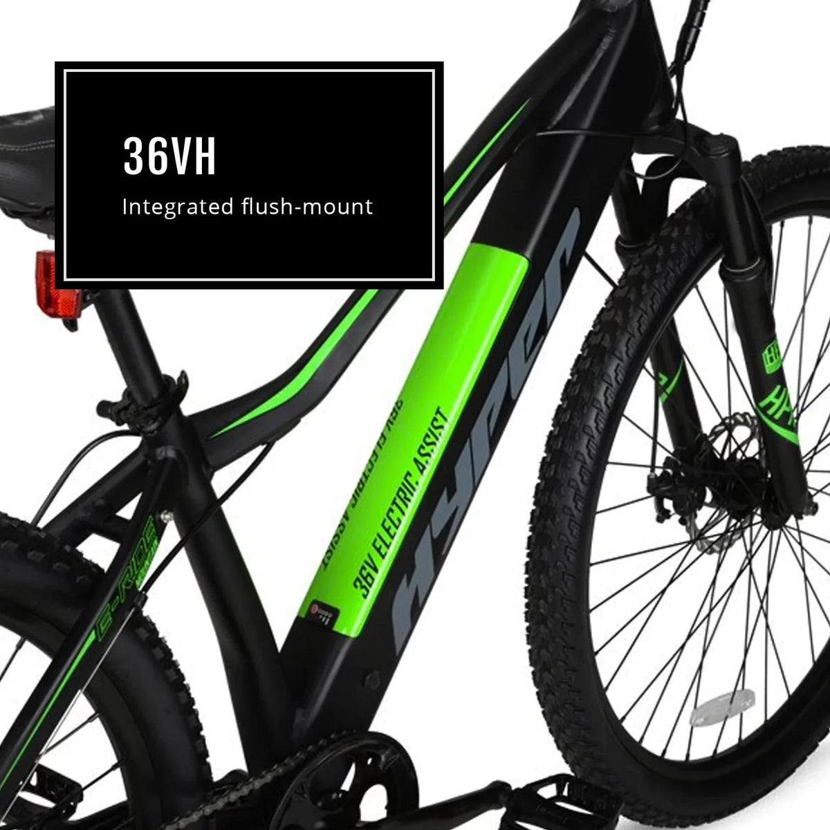 Hyper Bicycles 29 36V Electric Mountain Bike for Adults, Pedal-Assist, 250W E-Bike Motor, Black