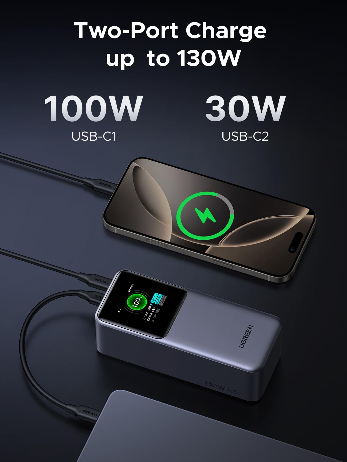 UGREEN Nexode Pro พาวเวอร์แบงค์ 20000mAh 130W