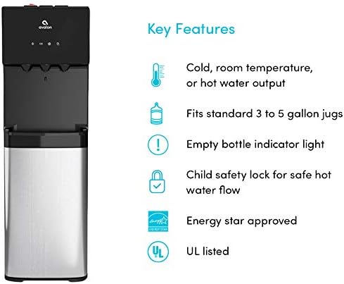 Avalon Bottom Loading Water Cooler Water Dispenser with BioGuard 3 Temperature Settings