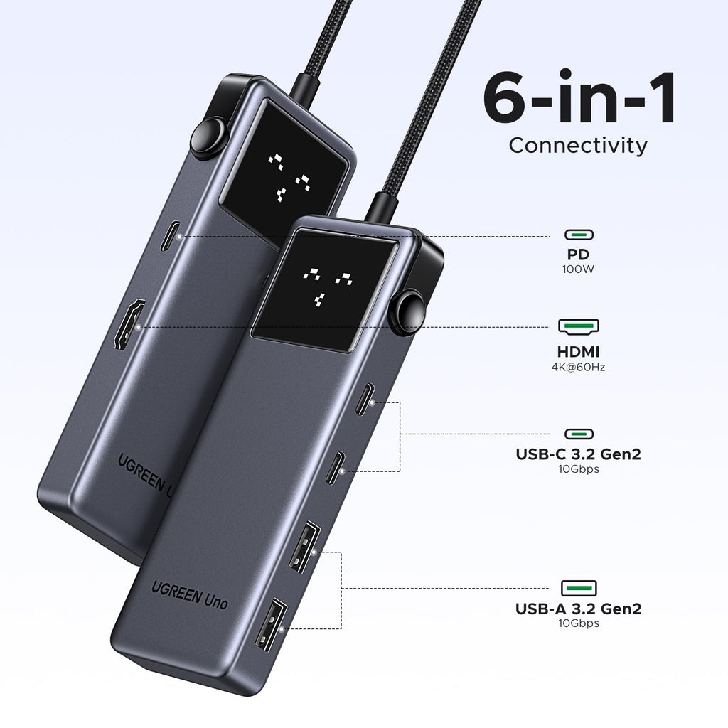 UGREEN Uno 6’sı 1 Arada USB-C Hub (4K HDMI)