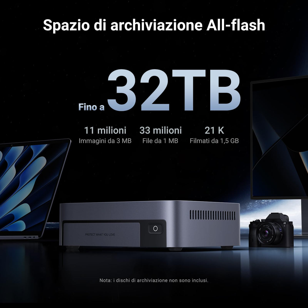 UGREEN NASync DXP480T Plus 4 Bay All-Flash SSD NAS, CPU Intel i5 1235u 10-Core, 8 GB di RAM DDR5