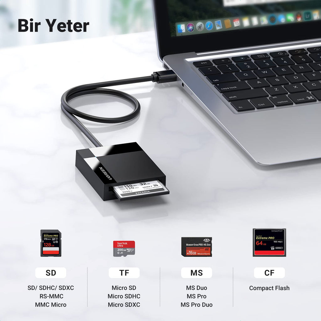 UGREEN 4’ü 1 Arada USB 3.0 Kart Okuyucu