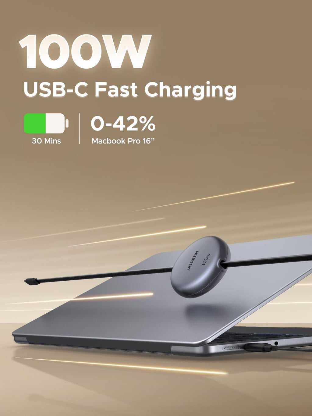 UGREEN 100W Nexode Retractable USB C to USB C Cable