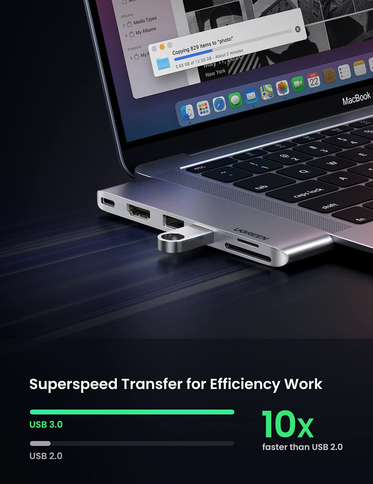 UGREEN 6’sı 2 Arada USB-C Hub (4K HDMI)
