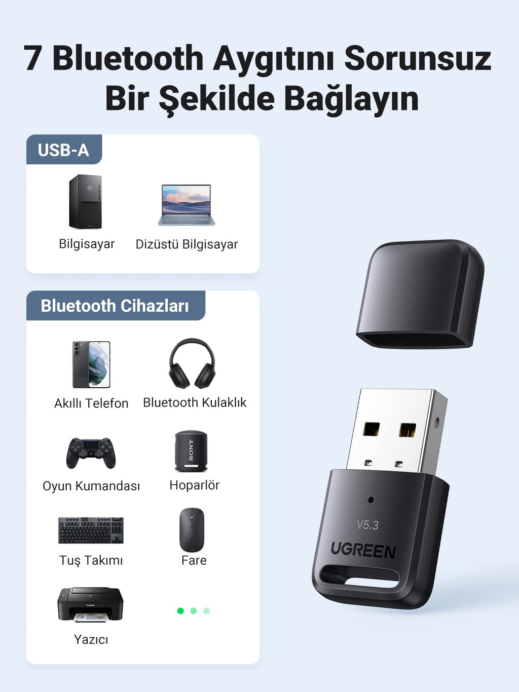 UGREEN Bluetooth 5.3 USB Adaptör