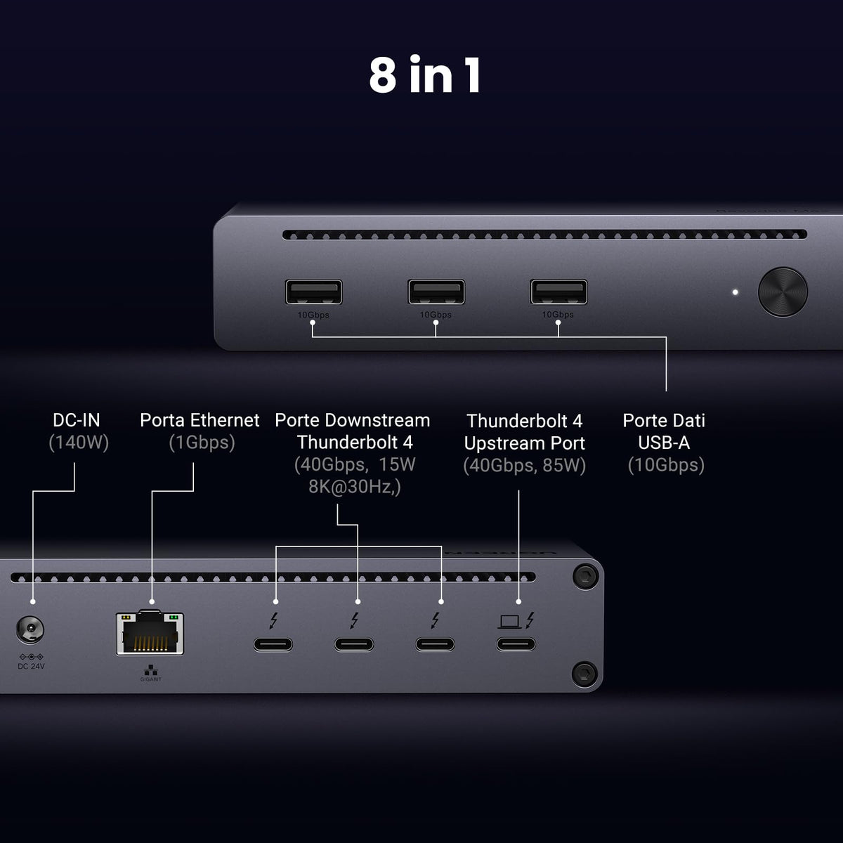 UGREEN Revodok Max 208 Docking Station Thunderbolt 4 8 In 1 Hub