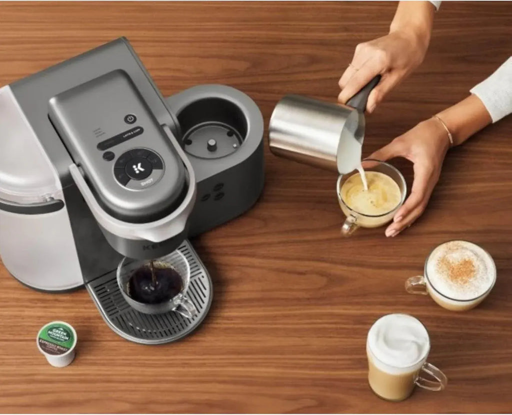 Keurig K-Cafe Special Edition Single Serve K-Cup Pod Coffee, Latte and Cappuccino Maker, Comes with Dishwasher Safe Milk Frother, Nickel