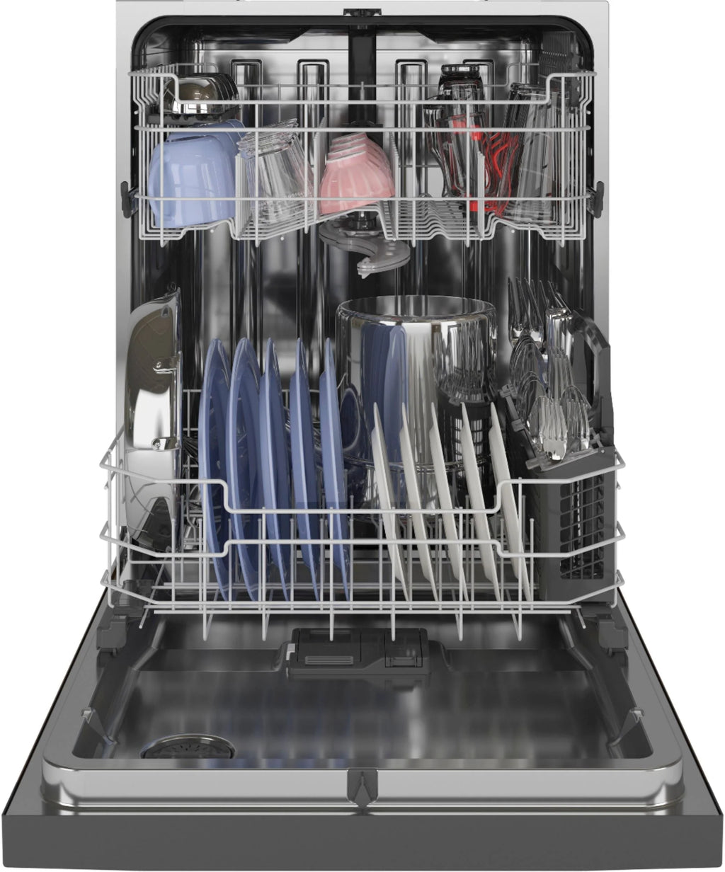 GE - Top Control Built-In Dishwasher with Stainless Steel Tub, 48 dBA - Slate