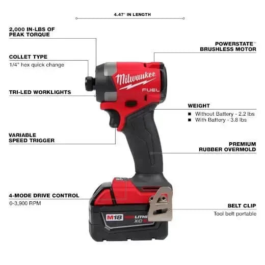 Milwaukee Pre-Sale Pre-Sale 2953-22MTB M18 FUEL 18V 1/4 Driver / Multi-Tool Kit w/ 9 PC Blade Kit