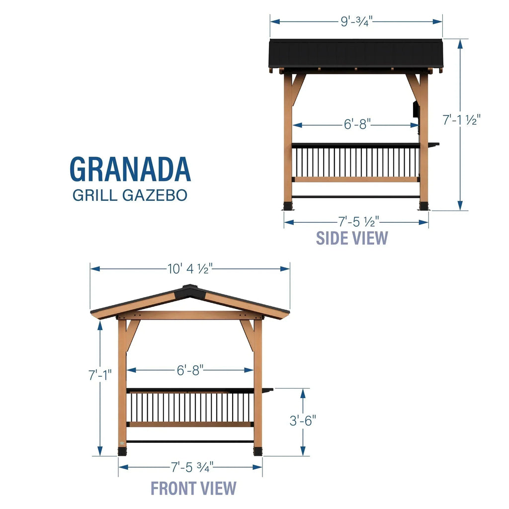 Granada Grill Gazebo with Outdoor Bar