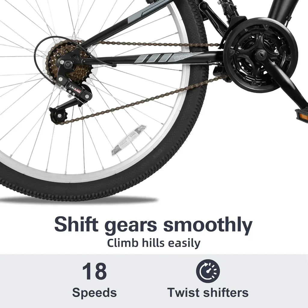 WEIZE Mountain Bike 26 27.5 inch Outdoor Hybrid Bikes 18-Speed High-Carbon Steel Full Suspension