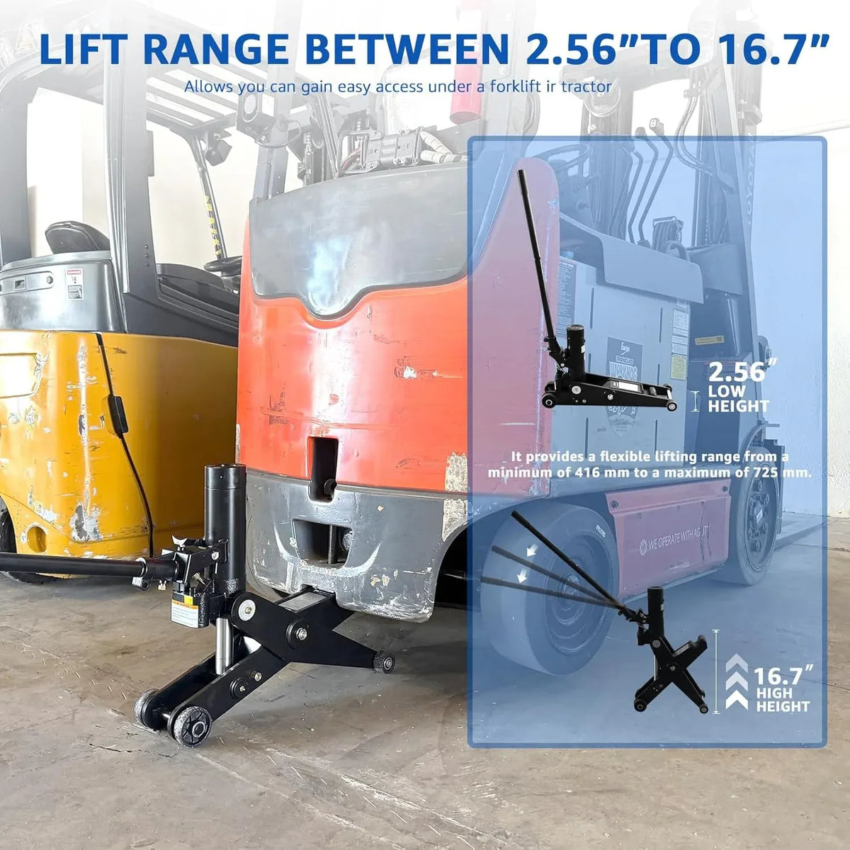 HKTE Hydraulic Forklift Jack, 10000 Lb (7T) Capacity