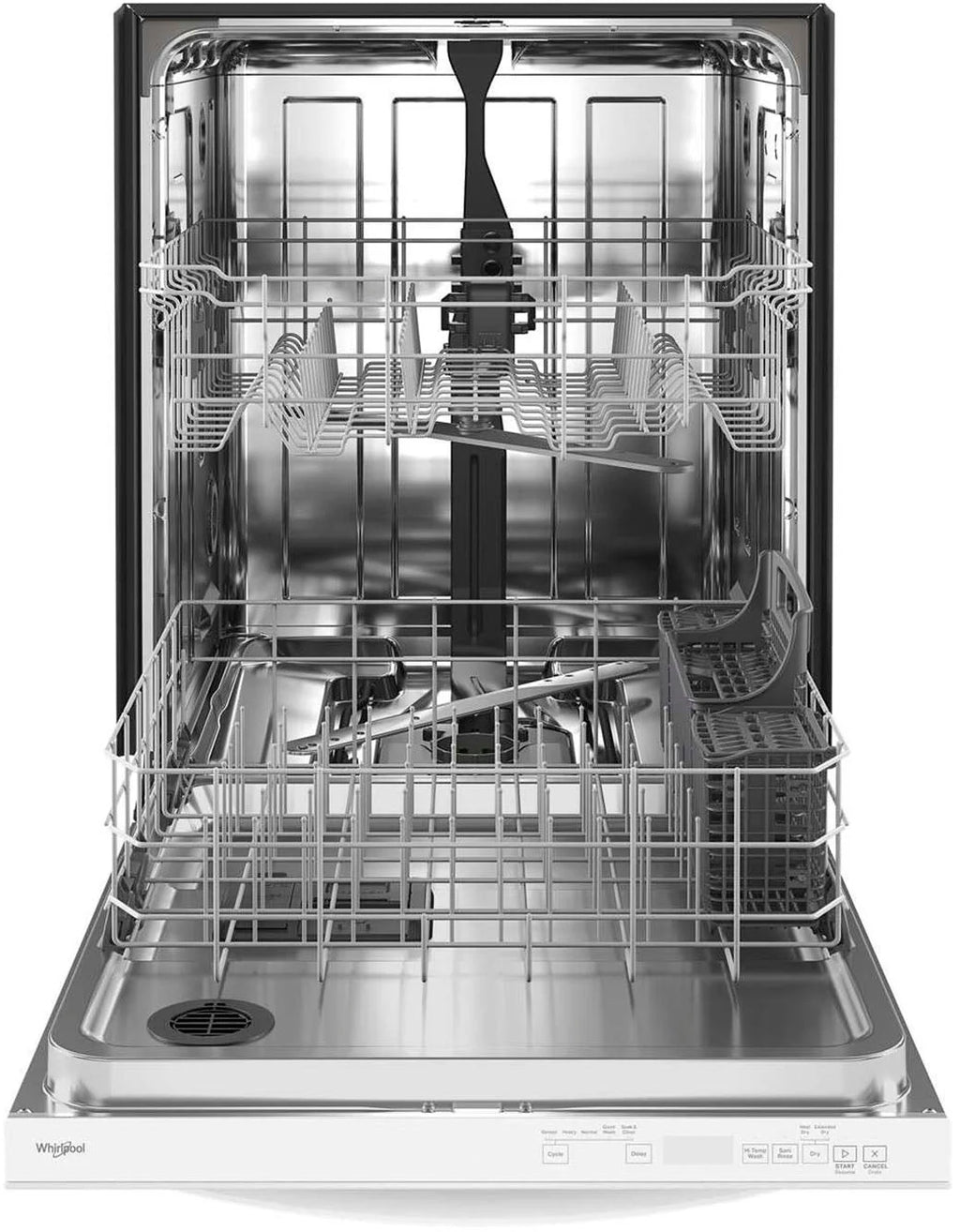 Whirlpool - 24 Top Control Built-In Dishwasher with Stainless Steel Tub, Large Capacity with Tall Top Rack, 50 dBA - White