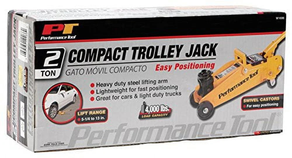 Performance Tool W1606 2 Ton (4,000 lbs.) Capacity Compact Trolley Jack