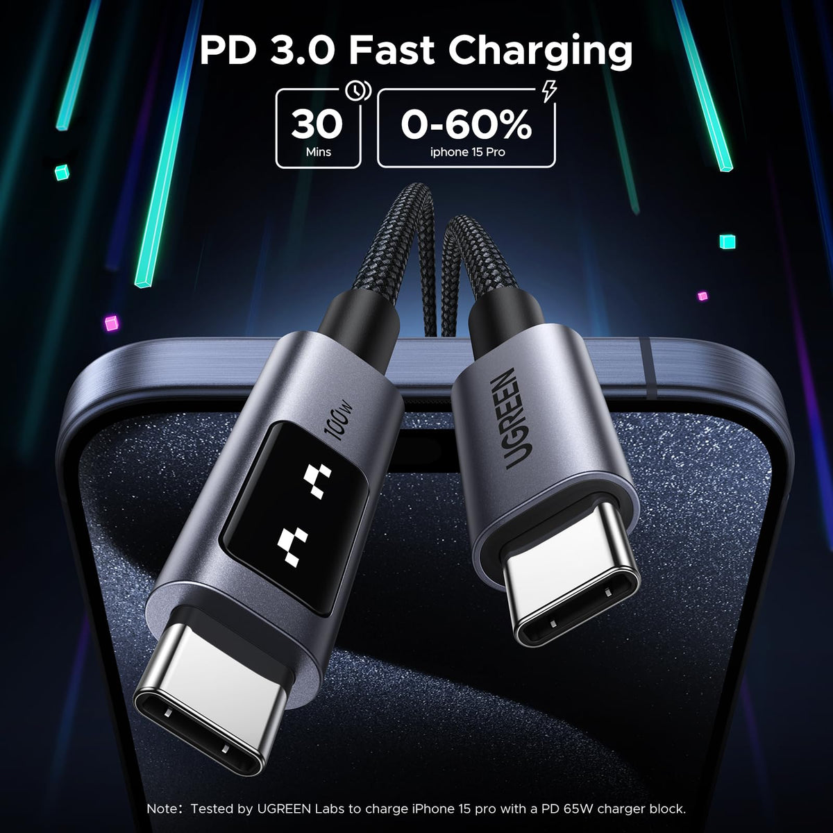สายชาร์จ UGREEN Uno USB-C to USB-C 100W