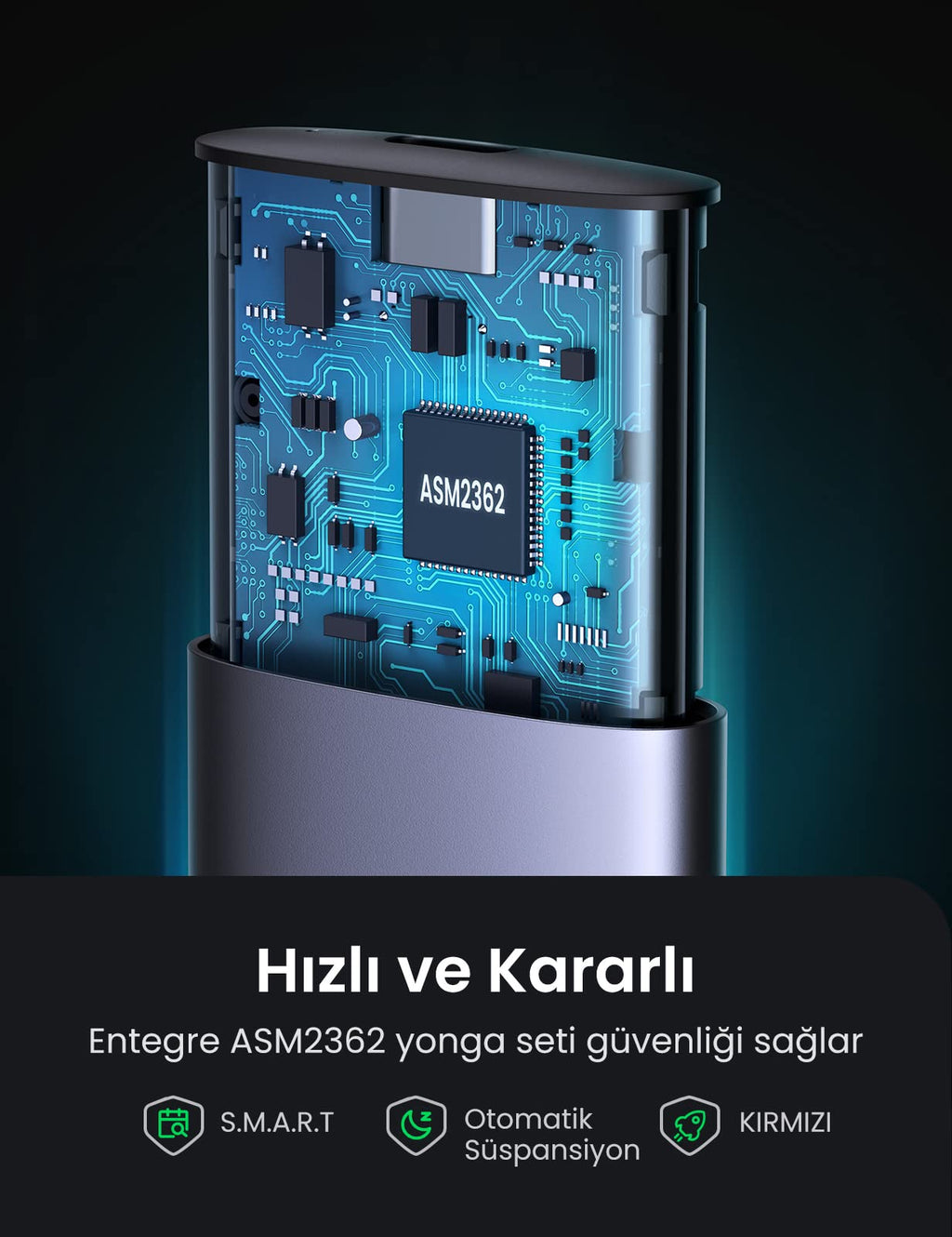 UGREEN USB-C dişi – M.2 M-Key SSD Kutusu (10G, C to C Kablo ile)