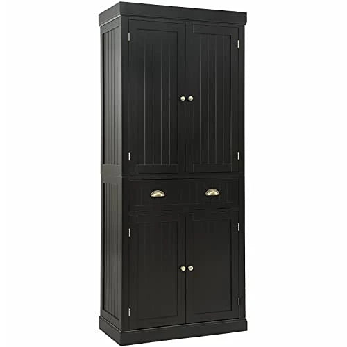 Tangkula Freestanding Cupboard Traditional Adjustable