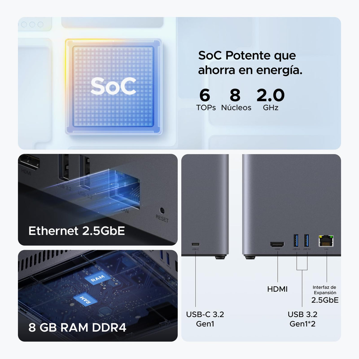 UGREEN NASync DH4300 Plus NAS de Escritorio 4 Bahías