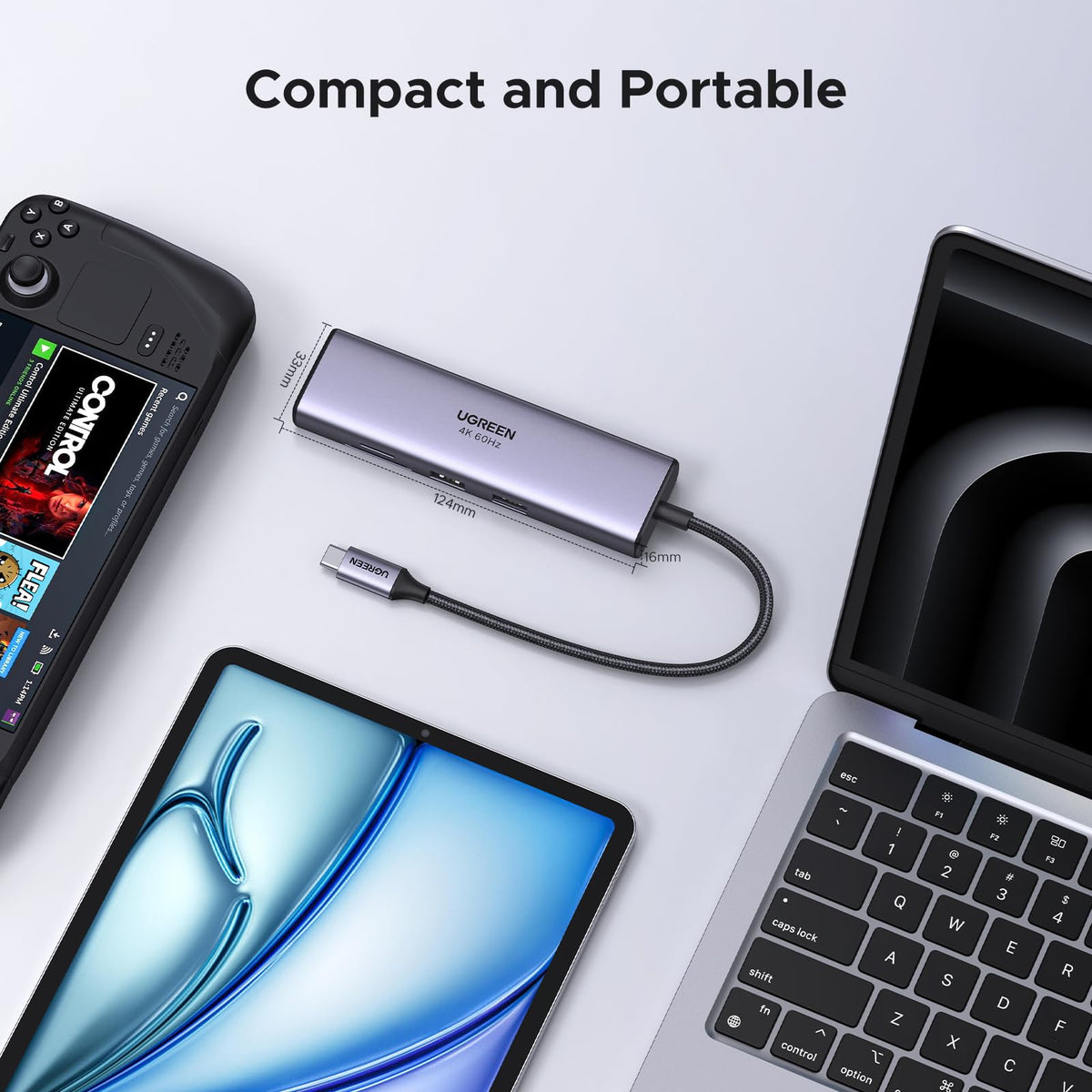 UGREEN Revodok موزع USB-C ‏7 في 1 (إيثرنت وقارئ بطاقات)