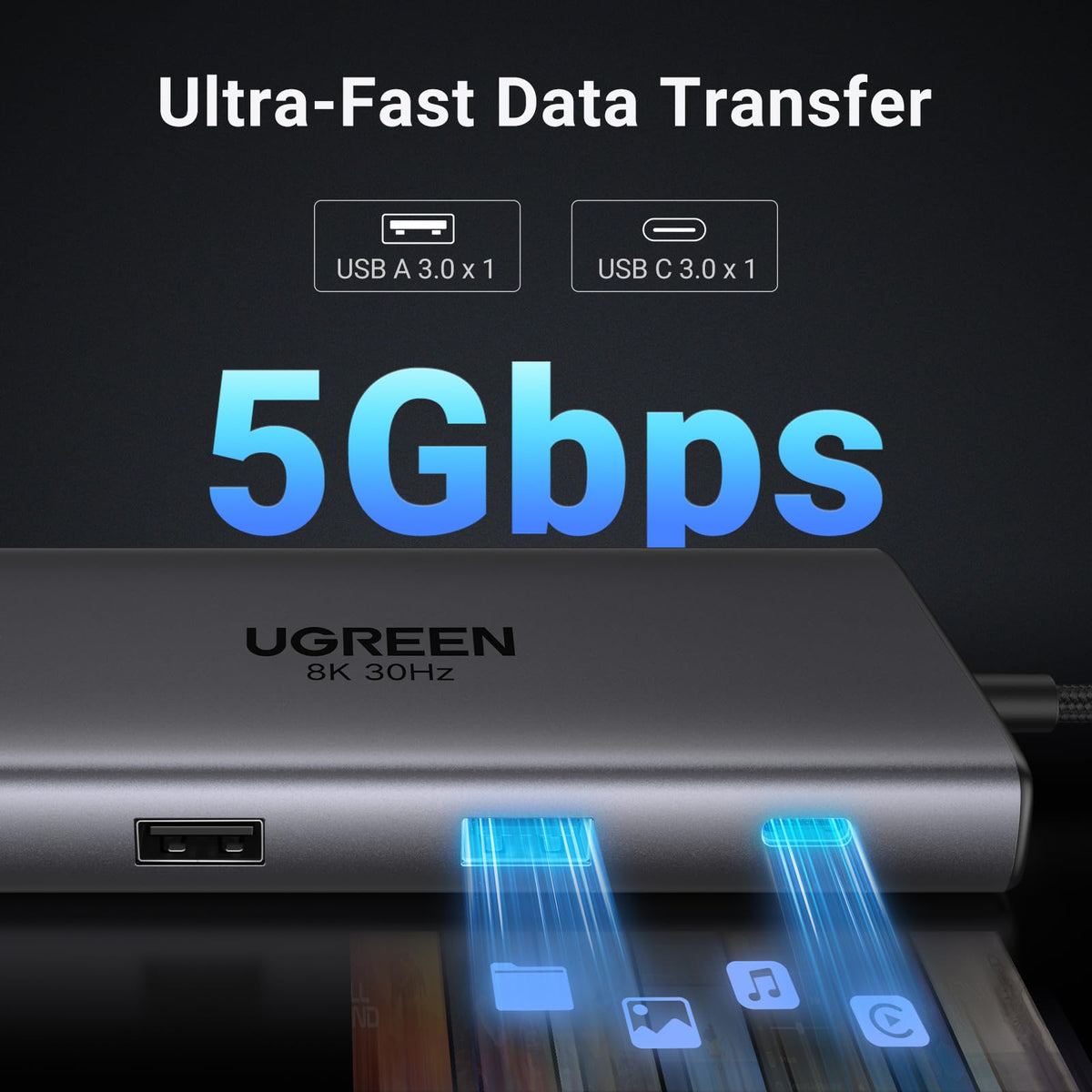 UGREEN Revodok Pro 10’u 1 Arada USB-C Hub (Çift 4K HDMI)