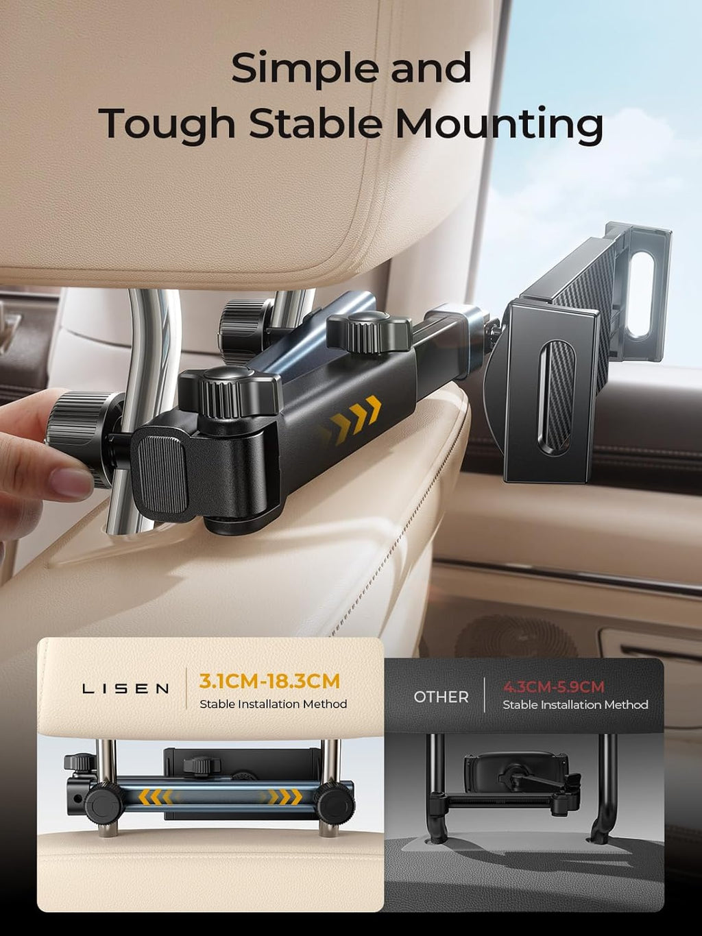 LISEN for iPad Holder for Car Headrest