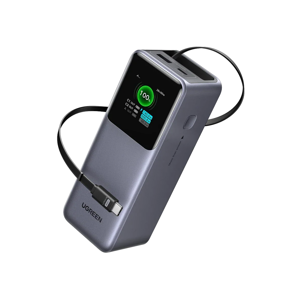 UGREEN Nexode Power Bank 20000mAh con Cavo Retrattile, Batteria Portabile Ricarica Rapida 165W