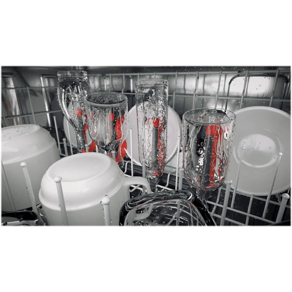 GE Profile - Hidden Control Built-In Dishwasher with Stainless Steel Tub, Fingerprint Resistance, 42 dBA - Stainless steel