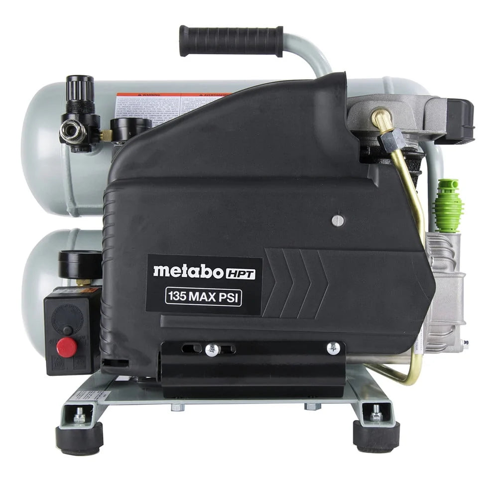 Restored Metabo HPT EC99SM 2 HP 4 Gallon Oil-Lube Twin Stack Air Compressor (Refurbished)