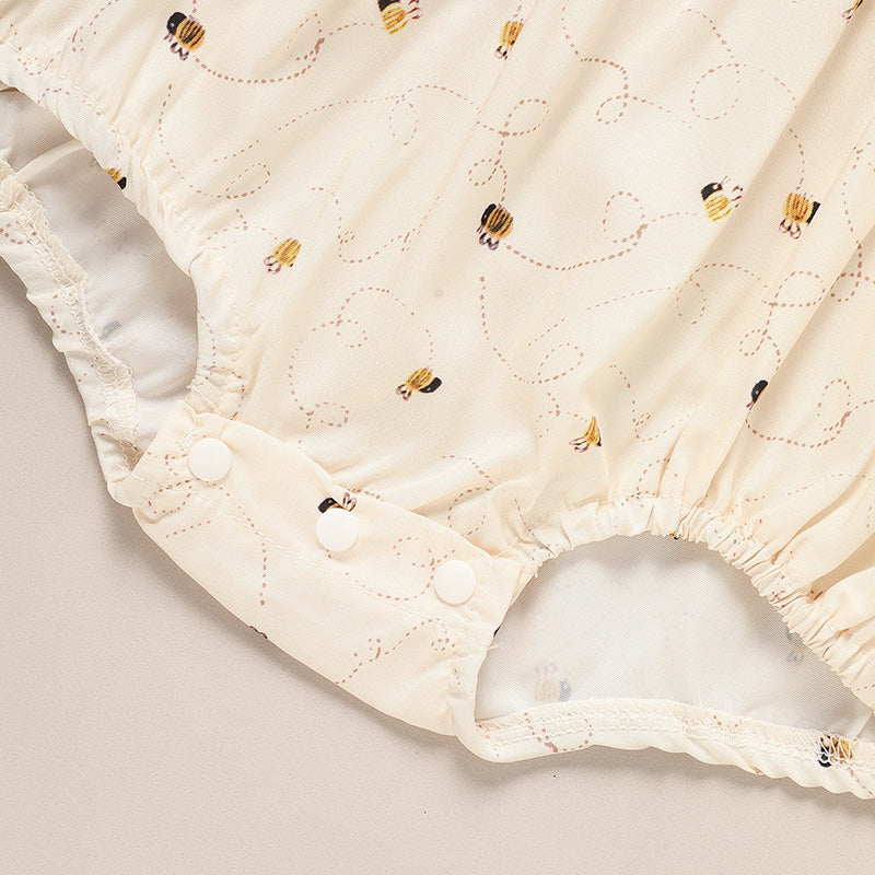 Baby Girl Honeybee Bubble Romper - 1st Bee Day Romper, Infant Bee Birthday Outfit, Cute Bee Romper For Baby