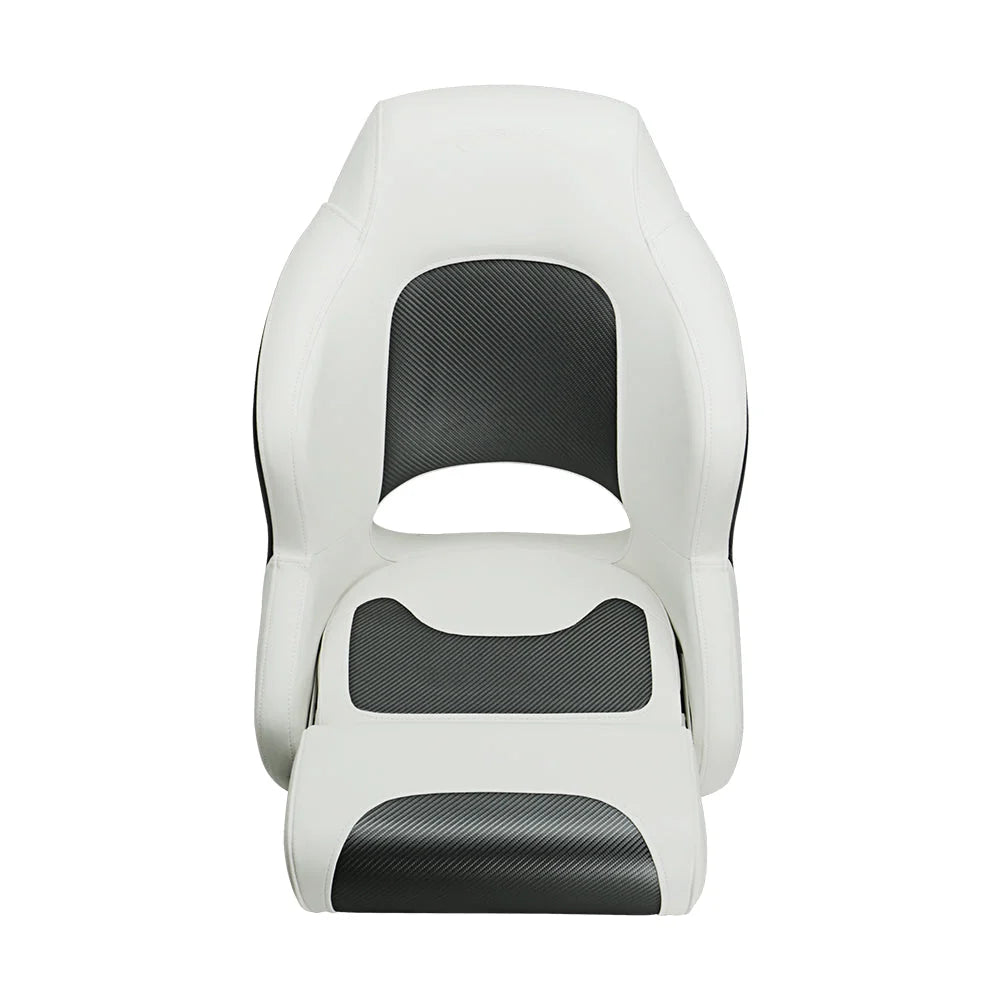 Seamander S1043 series Premier Pontoon Furniture Bucket Seat, Captain Seat, Colors White/Charcoal